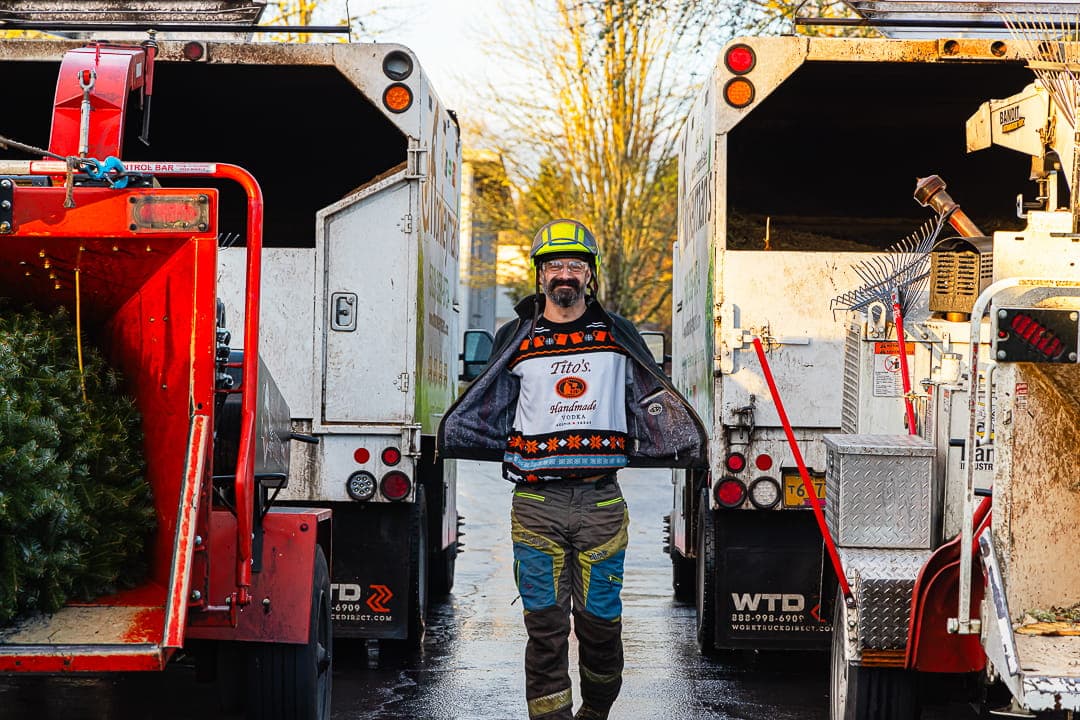 Between the trucks